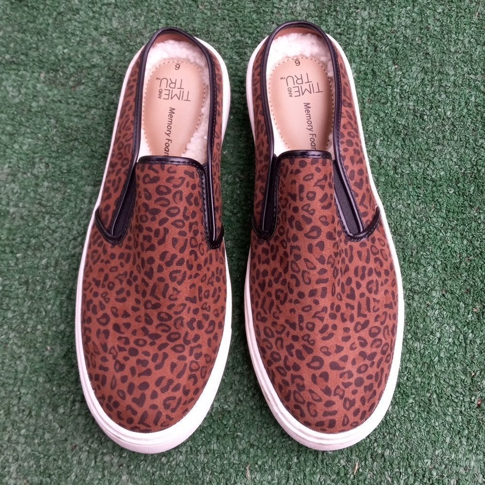 Leopard Print Memory Foam Slip Ons